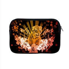 Cute Little Tiger With Flowers Apple Macbook Pro 15  Zipper Case by FantasyWorld7