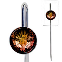 Cute Little Tiger With Flowers Book Mark by FantasyWorld7