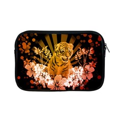 Cute Little Tiger With Flowers Apple Ipad Mini Zipper Cases by FantasyWorld7