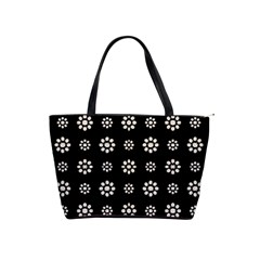 Dark Stylized Floral Pattern Shoulder Handbags by dflcprints