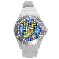 Pattern-20 Round Plastic Sport Watch (l) by ArtworkByPatrick
