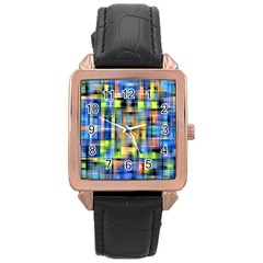 Pattern-20 Rose Gold Leather Watch  by ArtworkByPatrick