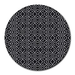 Black And White Tribal Print Round Mousepads by dflcprints