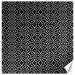 Black And White Tribal Print Canvas 16  X 16   by dflcprints