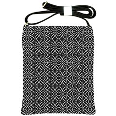 Black And White Tribal Print Shoulder Sling Bags by dflcprints