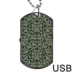 Camouflage Ornate Pattern Dog Tag Usb Flash (two Sides) by dflcprints