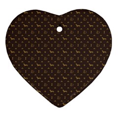 Louis Dachshund  Luxury Dog Attire Heart Ornament (two Sides)