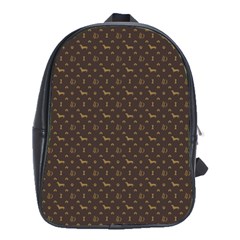 Louis Dachshund  Luxury Dog Attire School Bag (large)