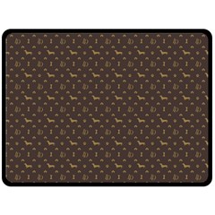 Louis Dachshund  Luxury Dog Attire Double Sided Fleece Blanket (large) 