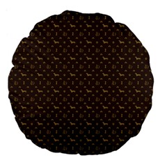 Louis Dachshund  Luxury Dog Attire Large 18  Premium Flano Round Cushions