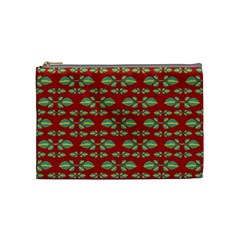 Tropical Stylized Floral Pattern Cosmetic Bag (medium)  by dflcprints