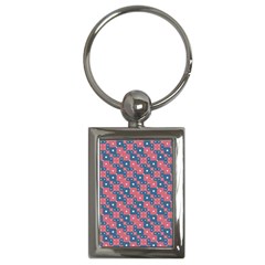 Squares And Circles Motif Geometric Pattern Key Chains (rectangle)  by dflcprints