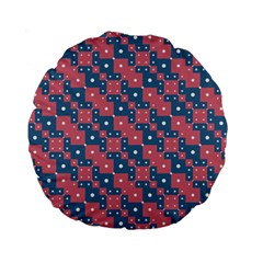 Squares And Circles Motif Geometric Pattern Standard 15  Premium Round Cushions