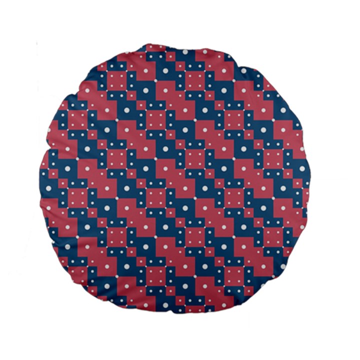 Squares And Circles Motif Geometric Pattern Standard 15  Premium Round Cushions