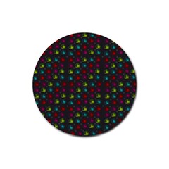 Roses Raining For Love  In Pop Art Rubber Coaster (round)  by pepitasart