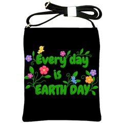 Earth Day Shoulder Sling Bags by Valentinaart