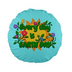 Earth Day Standard 15  Premium Flano Round Cushions by Valentinaart