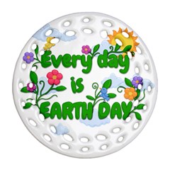 Earth Day Round Filigree Ornament (two Sides) by Valentinaart