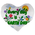 Earth Day Large 19  Premium Heart Shape Cushions Front