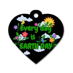 Earth Day Dog Tag Heart (two Sides)