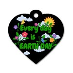 Earth day Dog Tag Heart (Two Sides) Back