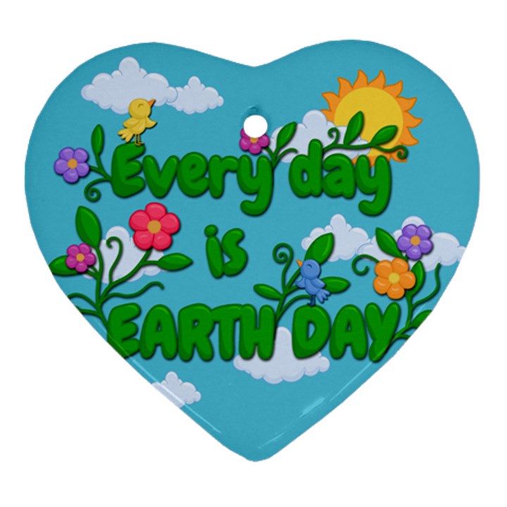 Earth day Heart Ornament (Two Sides)