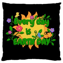 Earth Day Large Cushion Case (one Side) by Valentinaart