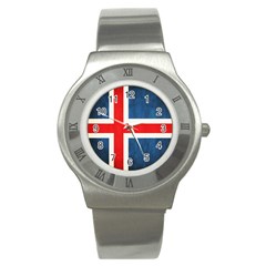 Iceland Flag Stainless Steel Watch by Valentinaart