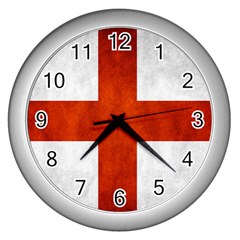 England Flag Wall Clocks (silver)  by Valentinaart