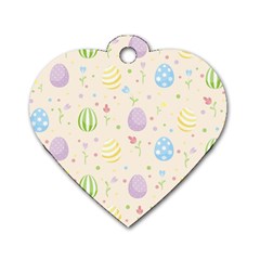 Easter Pattern Dog Tag Heart (two Sides) by Valentinaart