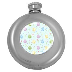 Easter Pattern Round Hip Flask (5 Oz) by Valentinaart