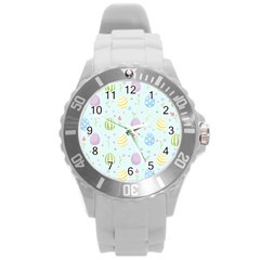 Easter Pattern Round Plastic Sport Watch (l) by Valentinaart