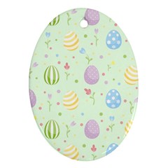 Easter Pattern Oval Ornament (two Sides) by Valentinaart