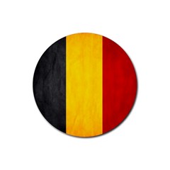 Belgium Flag Rubber Round Coaster (4 Pack)  by Valentinaart