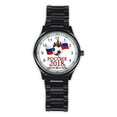 Russia Football World Cup Stainless Steel Round Watch by Valentinaart