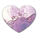 Wonderful Soft Violet Roses With Hearts Heart Mousepads Front