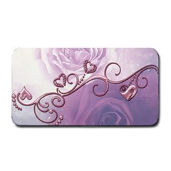 Wonderful Soft Violet Roses With Hearts Medium Bar Mats by FantasyWorld7