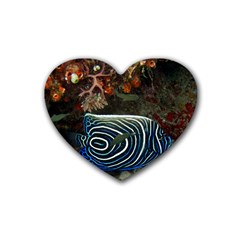 Angelfish 2 Rubber Coaster (heart)  by trendistuff