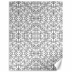 Black And White Ethnic Geometric Pattern Canvas 12  X 16   by dflcprints