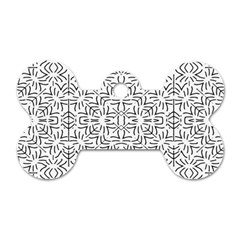 Black And White Ethnic Geometric Pattern Dog Tag Bone (one Side) by dflcprints