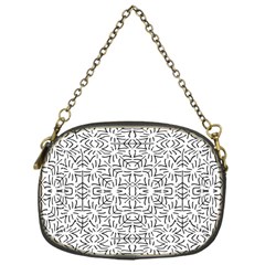 Black And White Ethnic Geometric Pattern Chain Purses (one Side)  by dflcprints