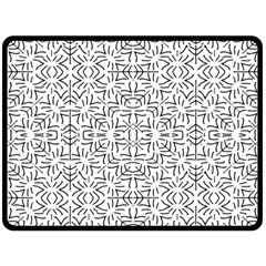 Black And White Ethnic Geometric Pattern Fleece Blanket (large)  by dflcprints