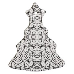 Black And White Ethnic Geometric Pattern Christmas Tree Ornament (two Sides) by dflcprints