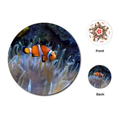 Clownfish 2 Playing Cards (round)  by trendistuff