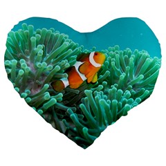 Clownfish 3 Large 19  Premium Heart Shape Cushions by trendistuff