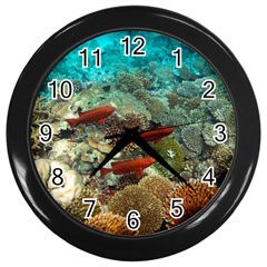 CORAL GARDEN 1 Wall Clocks (Black)