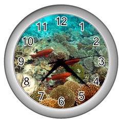 CORAL GARDEN 1 Wall Clocks (Silver) 