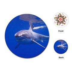 Great White Shark 4 Playing Cards (round)  by trendistuff