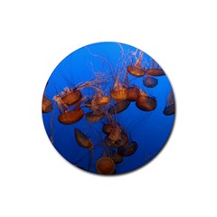 Jellyfish Aquarium Rubber Round Coaster (4 Pack)  by trendistuff