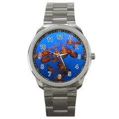 Jellyfish Aquarium Sport Metal Watch by trendistuff